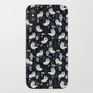 There Will Be Cute Society6 Ghost Cats Case for iPhone X/XS